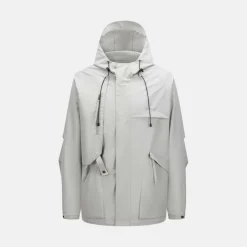 Men's Windproof Full Zip Hooded Rain Anorak