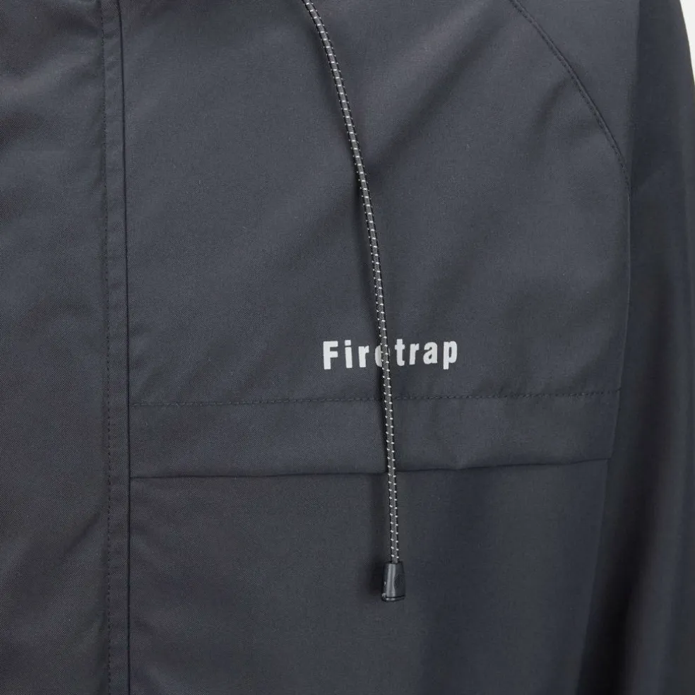 Men's Windproof Full Zip Hooded Rain Anorak