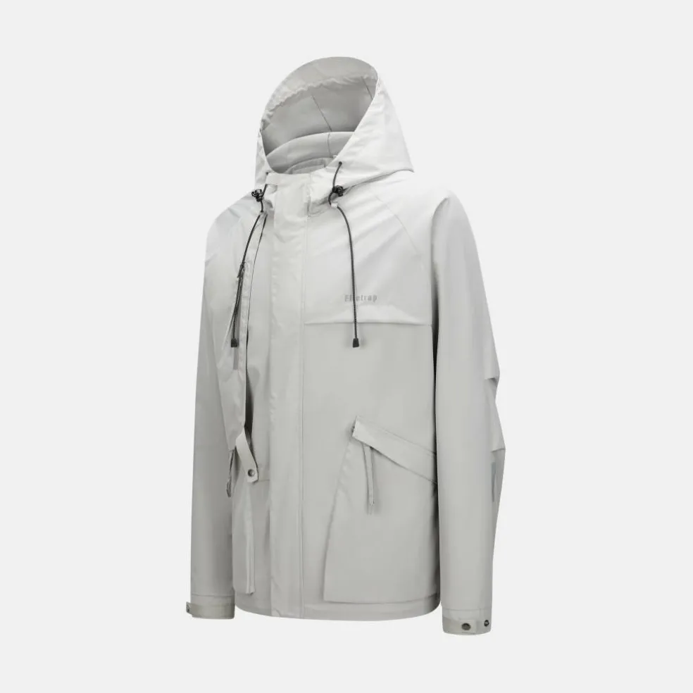 Men's Windproof Full Zip Hooded Rain Anorak