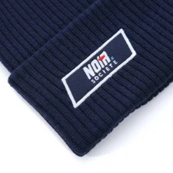 Men's Woven Patch Ribbed Knit Beanie
