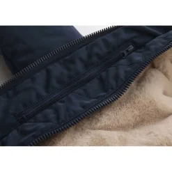 Men's 2 Zip Bubble Faux Fur Trim Fleece Lined Short Puffer Jacket