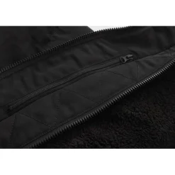 Men's 2 Zip Bubble Faux Fur Trim Fleece Lined Short Puffer Jacket