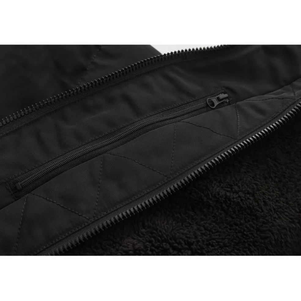 Men's 2 Zip Bubble Faux Fur Trim Fleece Lined Short Puffer Jacket