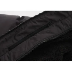 Men's 2 Zip Bubble Faux Fur Trim Fleece Lined Short Puffer Jacket