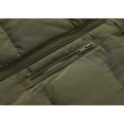 Men's 2 Zip Bubble Faux Fur Trim Fleece Lined Short Puffer Jacket