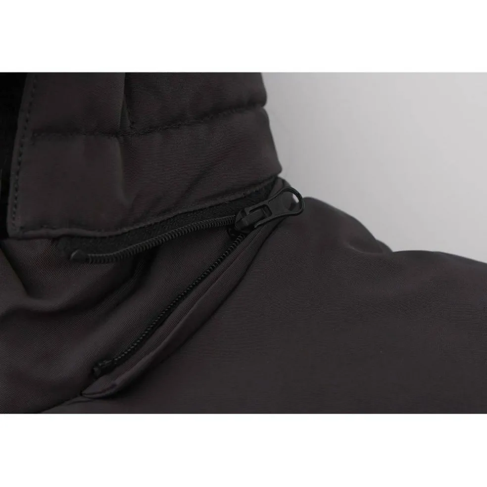 Men's 2 Zip Bubble Faux Fur Trim Fleece Lined Short Puffer Jacket