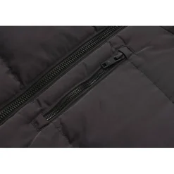 Men's 2 Zip Bubble Faux Fur Trim Fleece Lined Short Puffer Jacket
