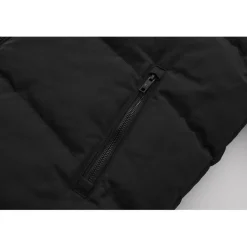 Men's 2 Zip Bubble Faux Fur Trim Fleece Lined Short Puffer Jacket