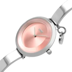 Mera Silver Impatiens Pink Stainless Steel Watch