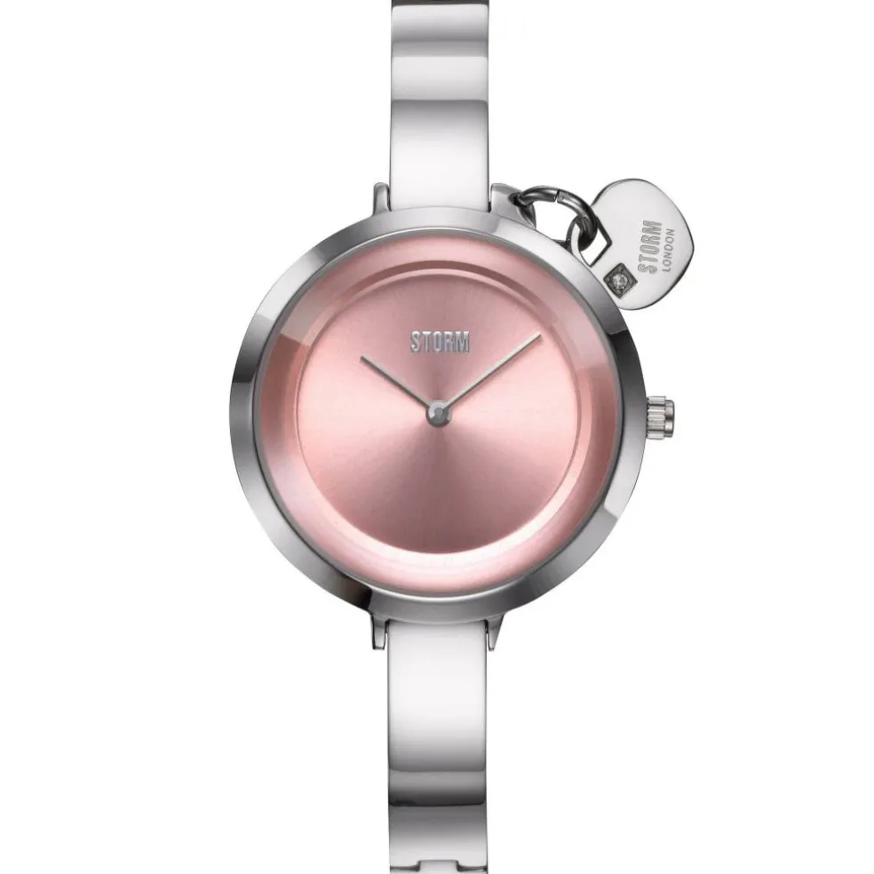 Mera Silver Impatiens Pink Stainless Steel Watch