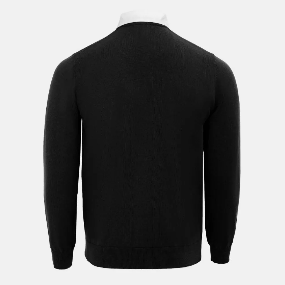 Mock V Neck Knitted Sweater Men