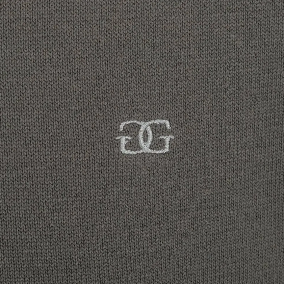 Mock V Neck Knitted Sweater Men