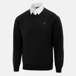 Mock V Neck Knitted Sweater Men