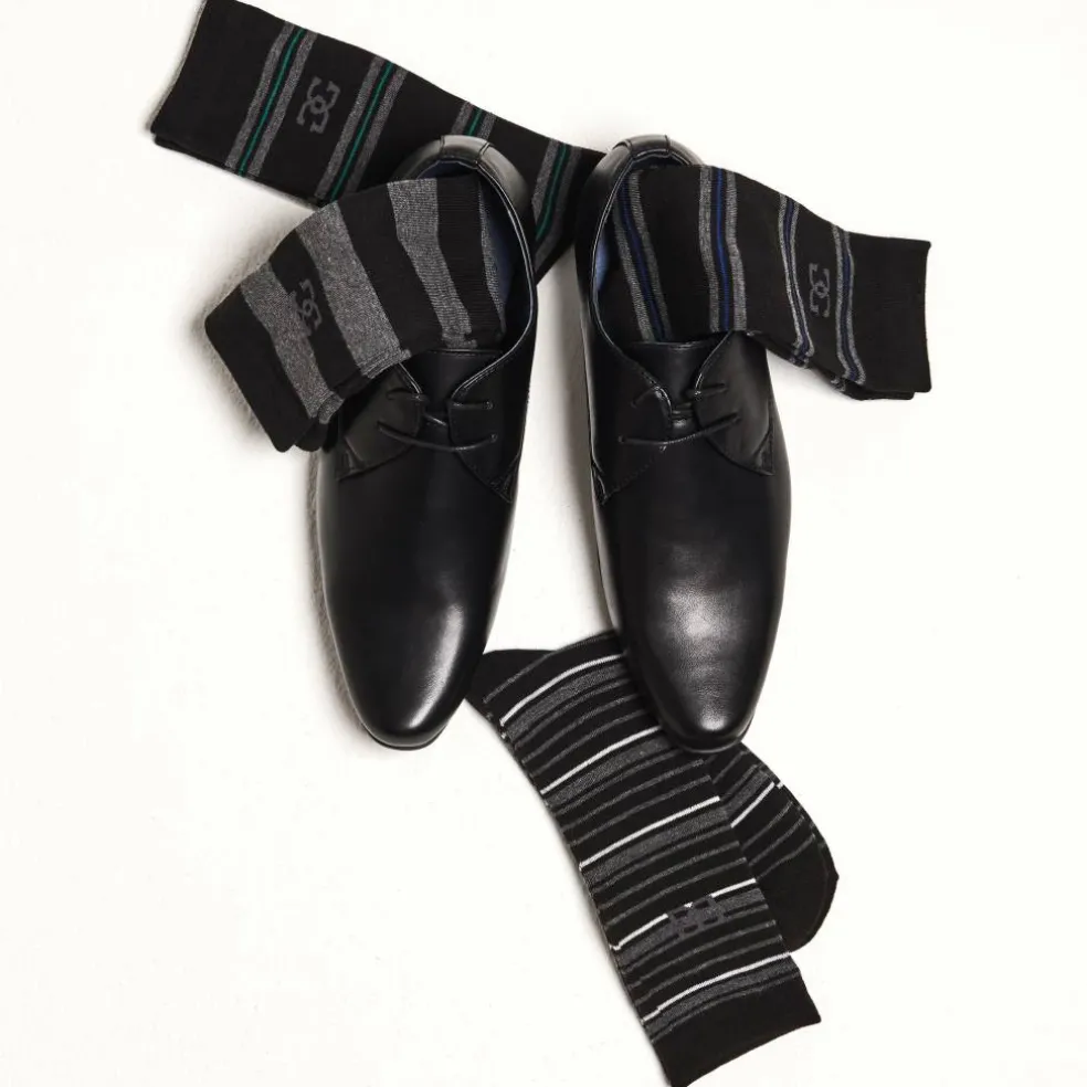 4 Pack Striped Socks Mens