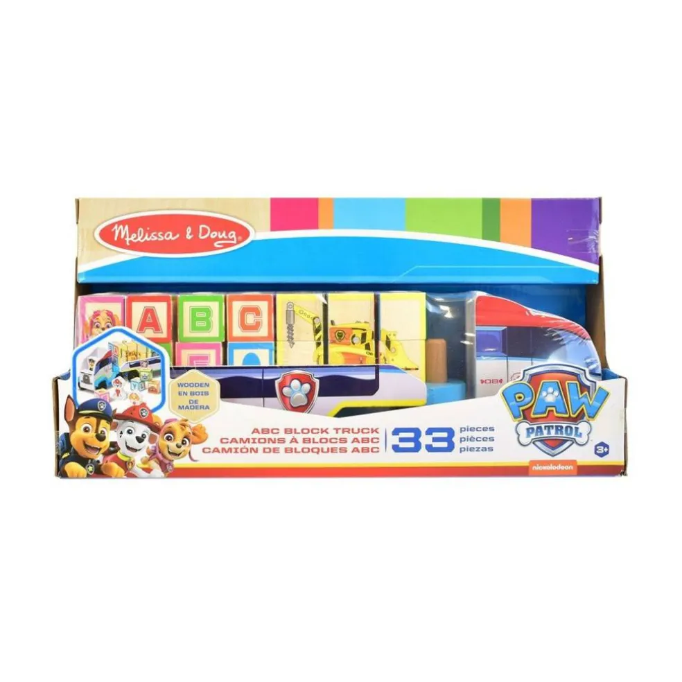 PAW Patrol Toy Truck with Alphabet & Number Wooden Blocks