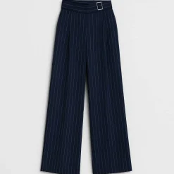 Pinstripe Wide Leg Trouser