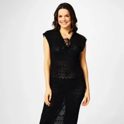 Pointelle Knit Maxi Dress