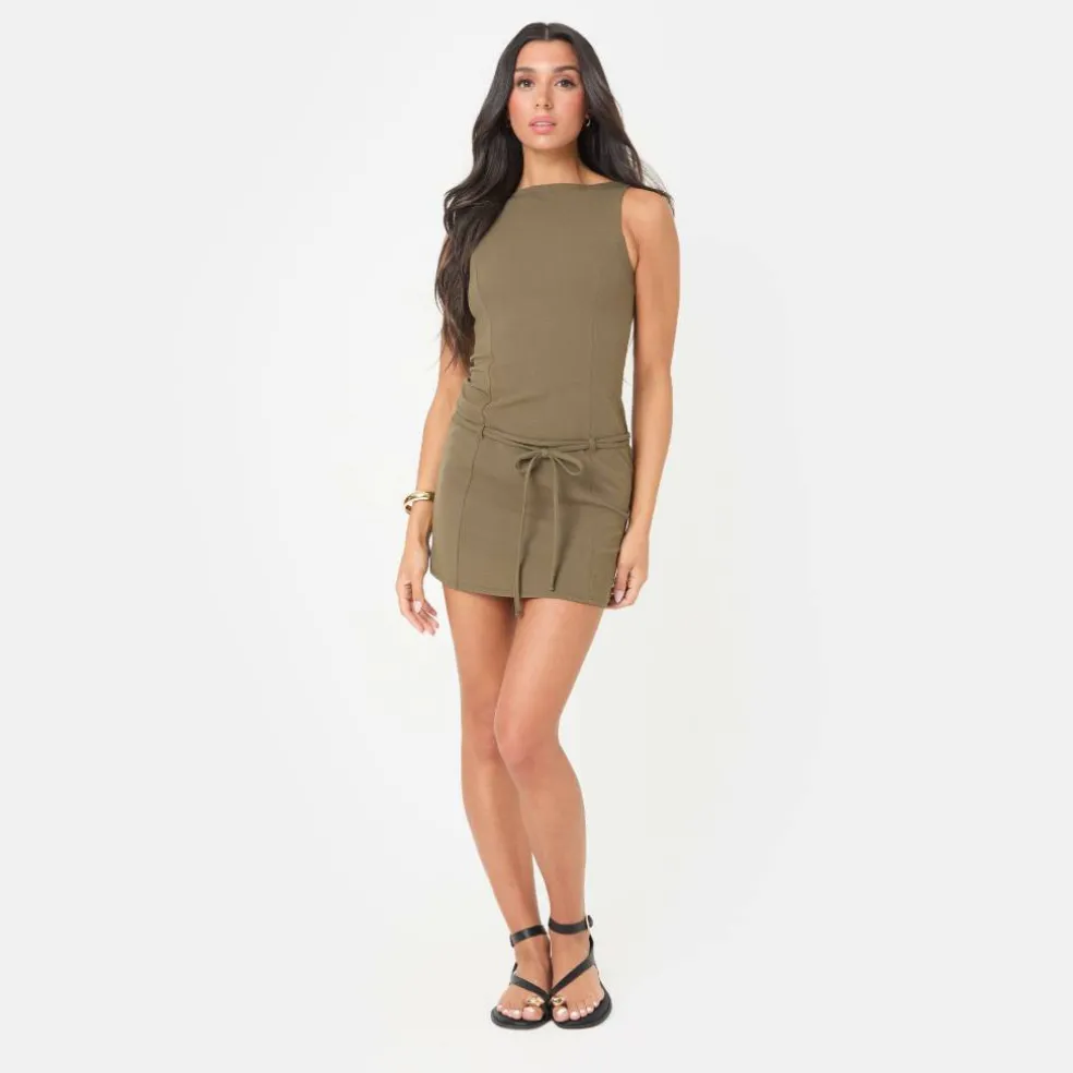 Ponte Belted Mini Dress