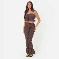 Poplin Tie Maxi Skirt