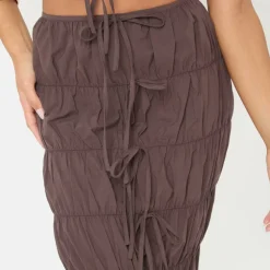 Poplin Tie Maxi Skirt