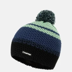 Raise Striped Pom-Pom Acrylic Beanie