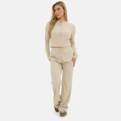 Ribbed Wide Leg Trouser