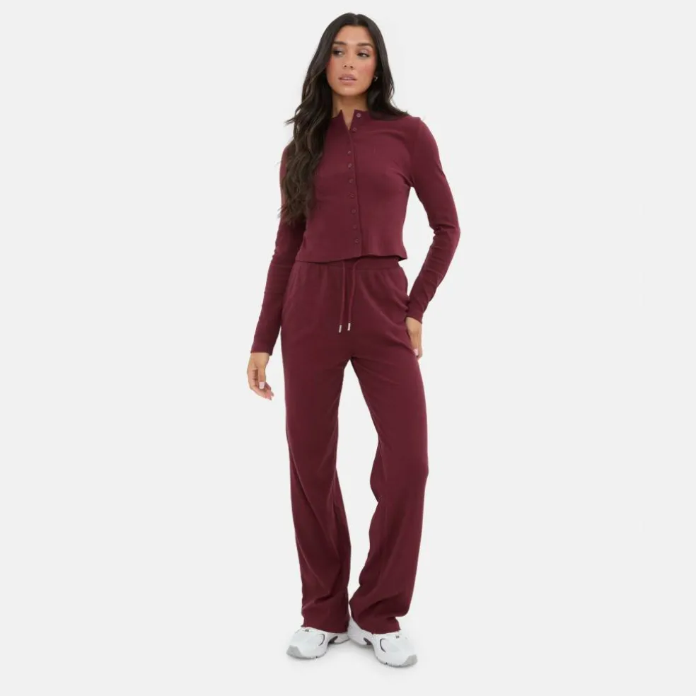 Ribbed Wide Leg Trouser