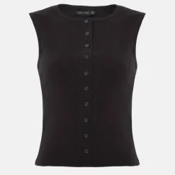 Rib Button Top