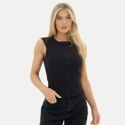 Rib Button Top