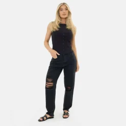 Rib Button Top