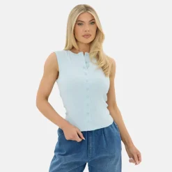 Rib Button Top