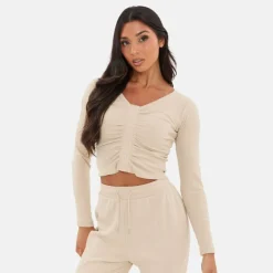 Rib Ruched Top