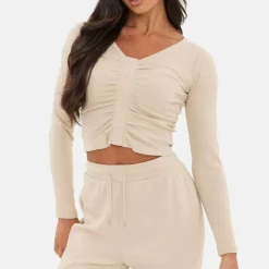Rib Ruched Top