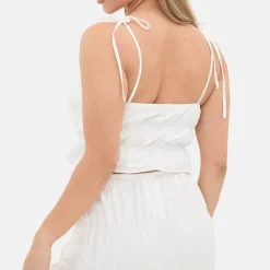 Ruched Front Strappy Tie Top