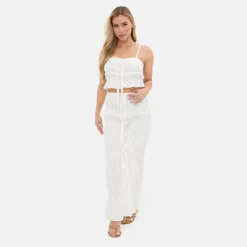 Ruched Front Strappy Tie Top