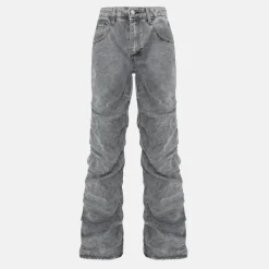 Ruched Straight Jeans
