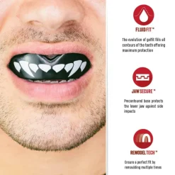 SafeJawz Extro Series Black Fangz Sports Mouthguard