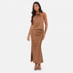 Satin Bias Cut Maxi Skirt