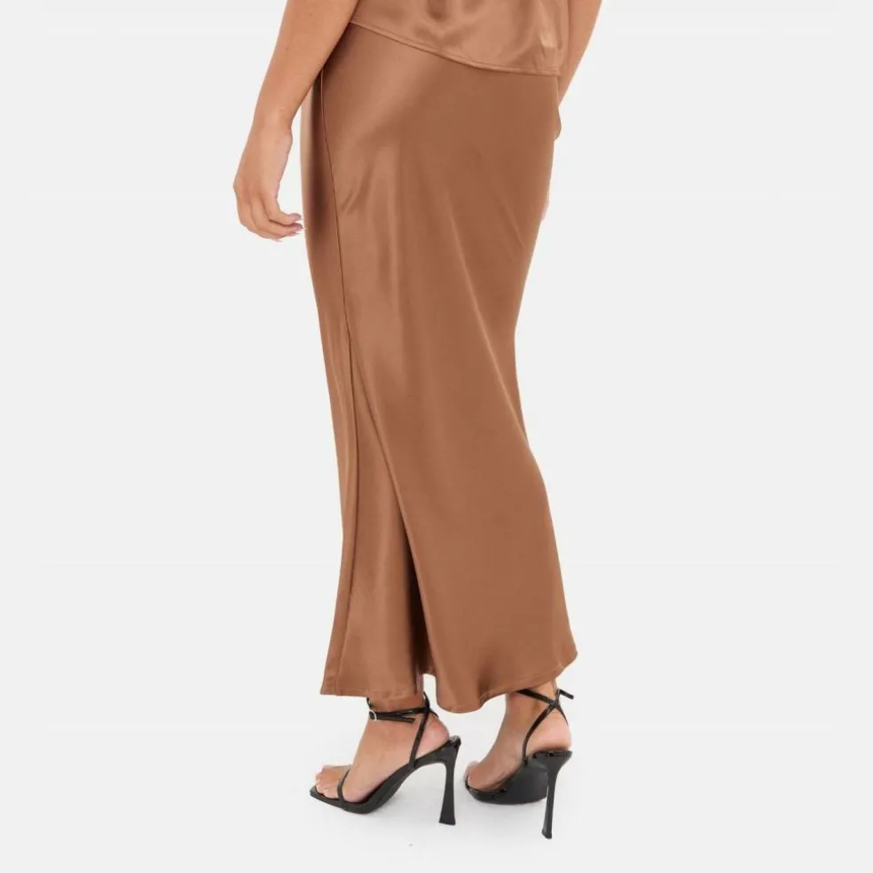 Satin Bias Cut Maxi Skirt