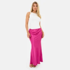Satin Bias Cut Maxi Skirt