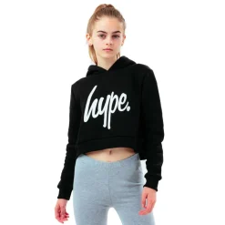 Script Kids Crop Hoodie