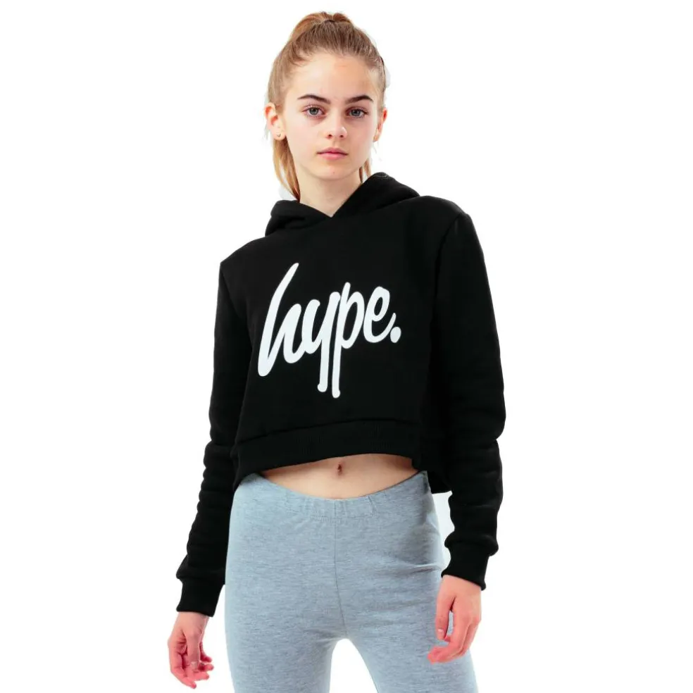 Script Kids Crop Hoodie