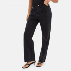 Seam Detail Straight Leg Jeans
