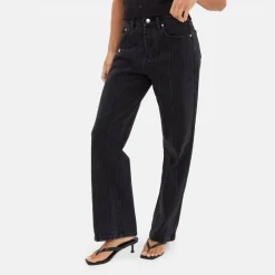 Seam Detail Straight Leg Jeans