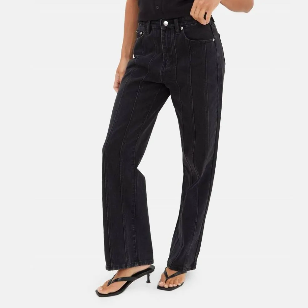 Seam Detail Straight Leg Jeans