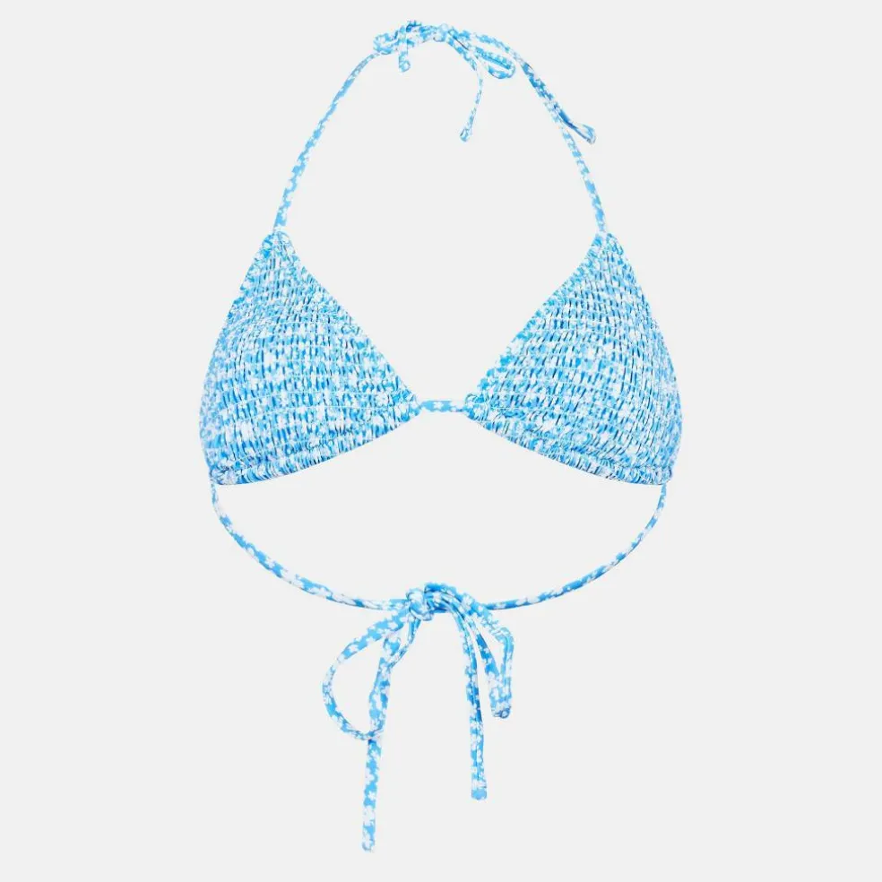 Shirred Triangle Bikini Top