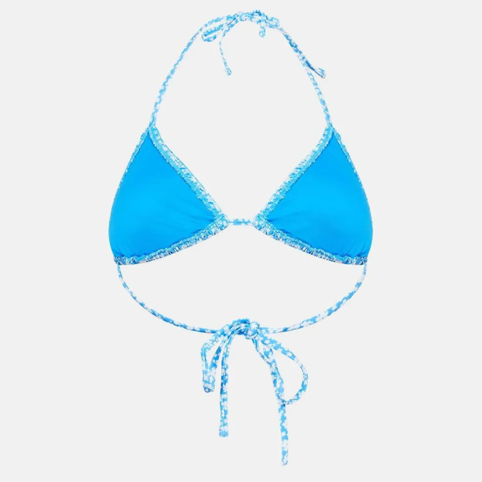 Shirred Triangle Bikini Top