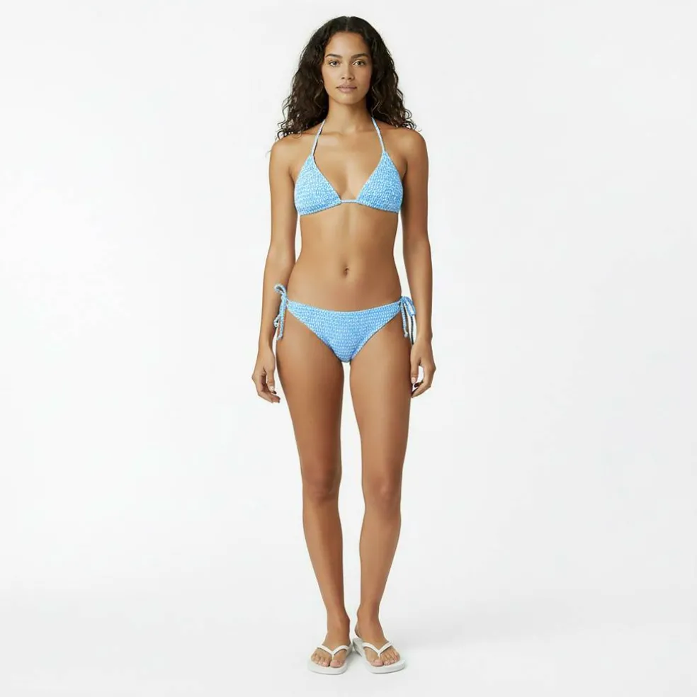 Shirred Triangle Bikini Top