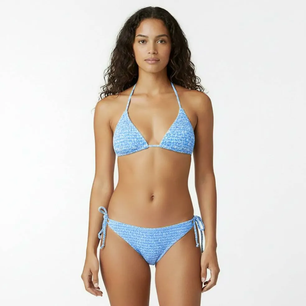 Shirred Triangle Bikini Top