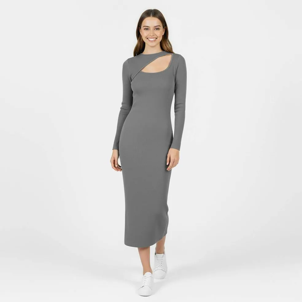 Slash Midi Dress